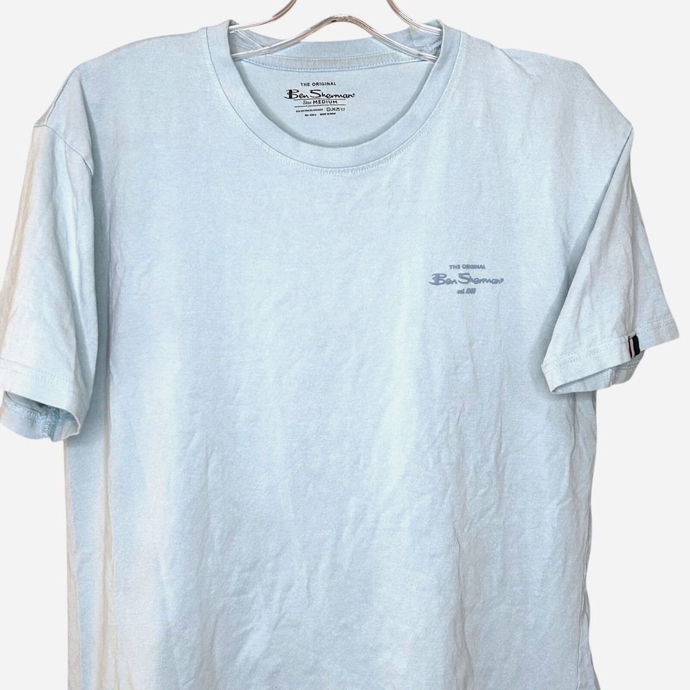 The Original Ben Sherman Tshirt- Medium- mens sky blue logo shirt summer